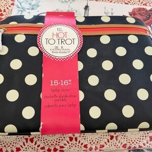 Studio C Polka Dot Laptop Sleeve - Black, Cream & Coral